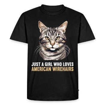 Chat Chats American Wirehair - T-shirt Premium bio Homme - noir - Devant - Nico (187cm)