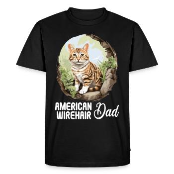 Chat Chats American Wirehair - T-shirt Premium bio Homme - noir - Devant - Nico (187cm)