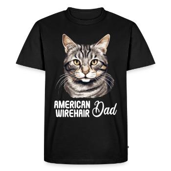 Chat Chats American Wirehair - T-shirt Premium bio Homme - noir - Devant - Nico (187cm)