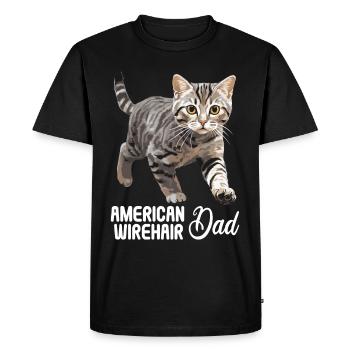 Chat Chats American Wirehair - T-shirt Premium bio Homme - noir - Devant - Nico (187cm)