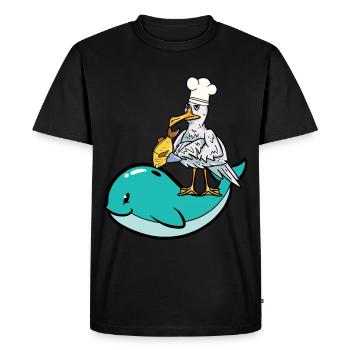 Seagull cook fish camouflage shark cooking fish - Men's Premium Organic T-Shirt - black - Front - Nico (187cm)