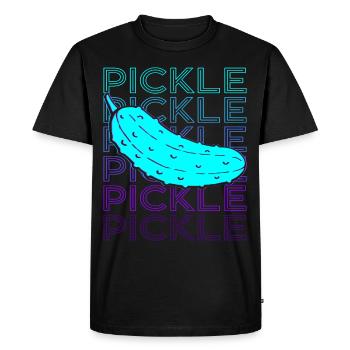 Pickle Cucumber Dill Retro - Men's Premium Organic T-Shirt - black - Front - Nico (187cm)
