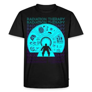 Radiation Therapy Radiation Therapist Retro - Men's Premium Organic T-Shirt - black - Front - Nico (187cm)