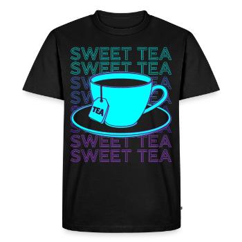 Thé sucré rétro - T-shirt Premium bio Homme - noir - Devant - Nico (187cm)