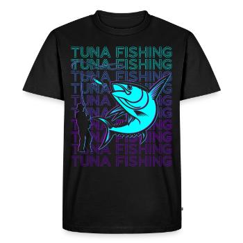 Pêche au thon thon rouge thon rétro - T-shirt Premium bio Homme - noir - Devant - Nico (187cm)
