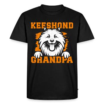 Keeshond Grandpa Wolfspitz Dog Dad Gift - Men's Premium Organic T-Shirt - black - Front - Nico (187cm)