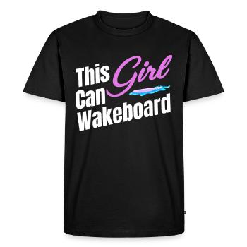 Cette fille peut faire du wakeboard, du bateau, - T-shirt Premium bio Homme - noir - Devant - Nico (187cm)