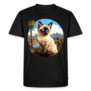 Chat balinais Balinesenkatze - T-shirt Premium bio Homme - noir - Devant - Nico (187cm)