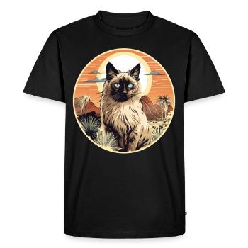 Chat balinais Balinesenkatze - T-shirt Premium bio Homme - noir - Devant - Nico (187cm)