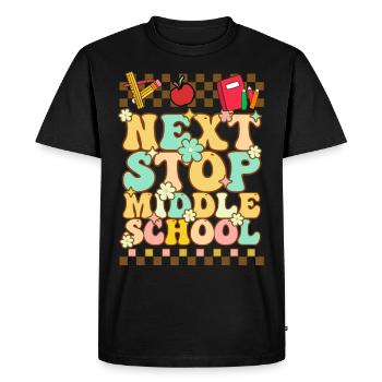 Next stop: Middle School, Elementary School - Men's Premium Organic T-Shirt - black - Front - Nico (187cm)