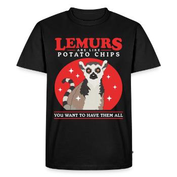 Lemur Ring-tailed Lemur Lemur Gift - Men's Premium Organic T-Shirt - black - Front - Nico (187cm)