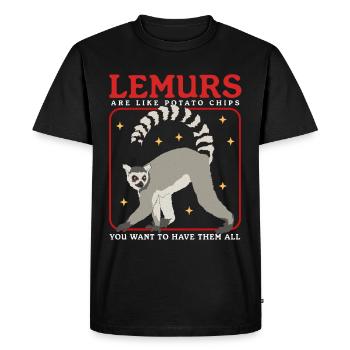 Lémuriens Ringtail lémurien cadeau - T-shirt Premium bio Homme - noir - Devant - Nico (187cm)