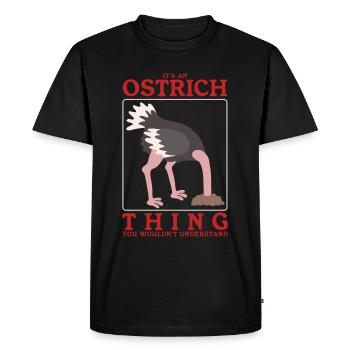 Oiseau d’autruche | Autruche amant autruches cadeau - T-shirt Premium bio Homme - noir - Devant - Nico (187cm)