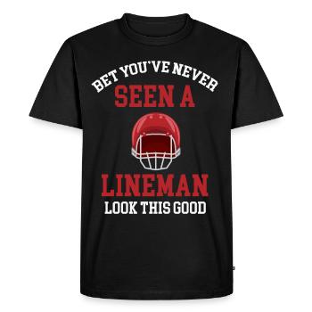 Bet you've never seen a linesman - Men's Premium Organic T-Shirt - black - Front - Nico (187cm)