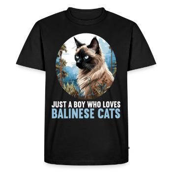 Chat balinais Balinesenkatze - T-shirt Premium bio Homme - noir - Devant - Nico (187cm)