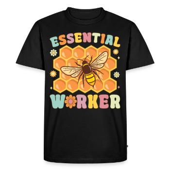 Travailleur indispensable Apiculteur drôle Apiculture - T-shirt Premium bio Homme - noir - Devant - Nico (187cm)