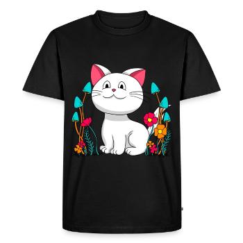 Chat, Chat, Enfant, Enfants, Animaux Domestiques, Tomcat, Nature - T-shirt Premium bio Homme - noir - Devant - Nico (187cm)