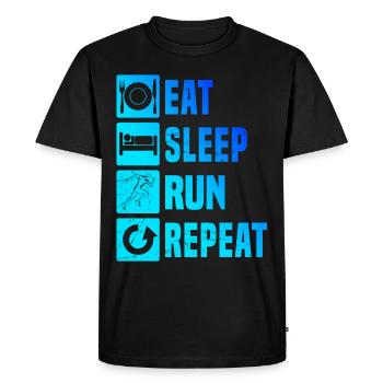 Jogging Fitness Femmes Course Course Course à pied - T-shirt Premium bio Homme - noir - Devant - Nico (187cm)