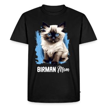 Birman Cat Birma Katze - Men's Premium Organic T-Shirt - black - Front - Nico (187cm)