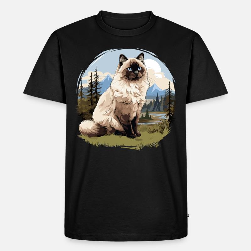 Birman Cat Birma Katze - Männer Premium Bio T-Shirt - Schwarz