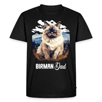 Birman Cat Birma Katze - Men's Premium Organic T-Shirt - black - Front - Nico (187cm)