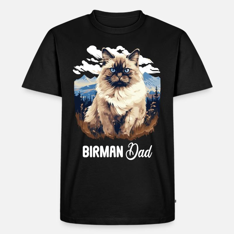 Birman Cat Birma Katze - Männer Premium Bio T-Shirt - Schwarz