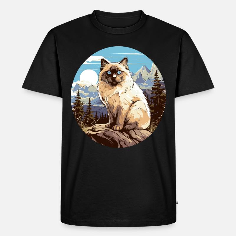Birman Cat Birma Katze - Männer Premium Bio T-Shirt - Schwarz