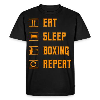 Eat Sleep Boxing Repeat - Men's Premium Organic T-Shirt - black - Front - Nico (187cm)