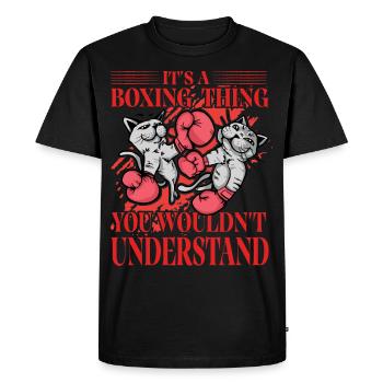 C’est un truc de boxe que vous ne comprendriez pas - T-shirt Premium bio Homme - noir - Devant - Nico (187cm)