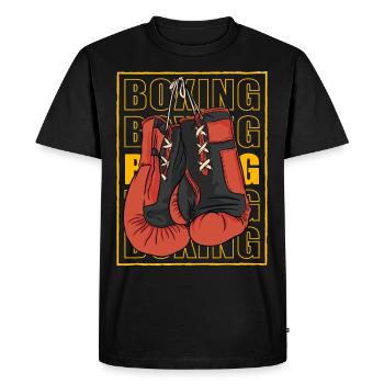 Boxe - T-shirt Premium bio Homme - noir - Devant - Nico (187cm)