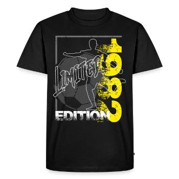Limited Edition 1982 Limited Edition Football - Men's Premium Organic T-Shirt - black - Front - Nico (187cm)