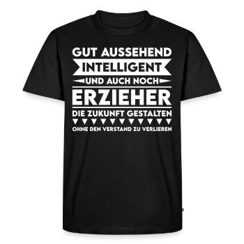 Handsome, intelligent and educator - Men's Premium Organic T-Shirt - black - Front - Nico (187cm)