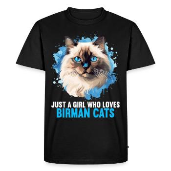 Birman Cat Birma Katze - Men's Premium Organic T-Shirt - black - Front - Nico (187cm)