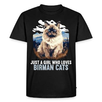 Birman Cat Birma Katze - Men's Premium Organic T-Shirt - black - Front - Nico (187cm)