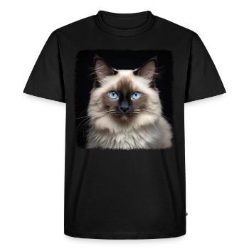 Birman Cat Birma Katze - Men's Premium Organic T-Shirt - black - Front - Nico (187cm)