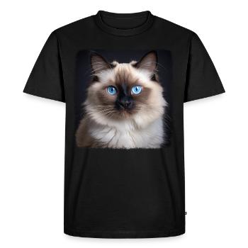 Birman Cat Birma Katze - Men's Premium Organic T-Shirt - black - Front - Nico (187cm)