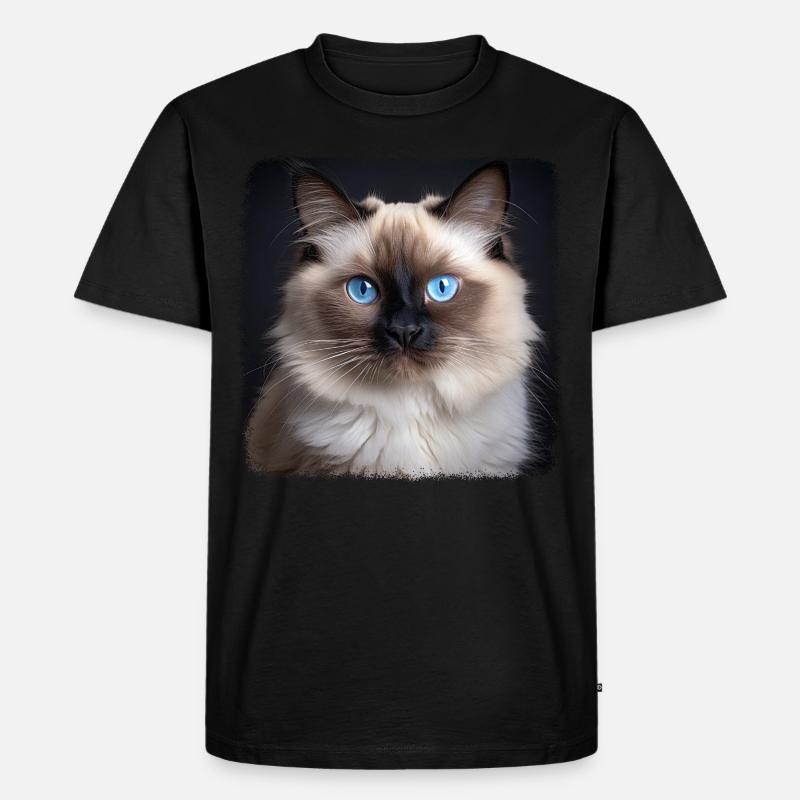 Birman Cat Birma Katze - Männer Premium Bio T-Shirt - Schwarz