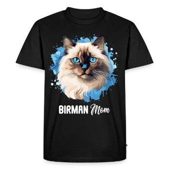 Birman Cat Birma Katze - Men's Premium Organic T-Shirt - black - Front - Nico (187cm)