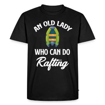 Une vieille dame qui sait faire du rafting, grand-mère, - T-shirt Premium bio Homme - noir - Devant - Nico (187cm)