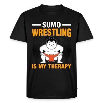 La lutte sumo est ma thérapie - T-shirt Premium bio Homme - noir - Devant - Nico (187cm)