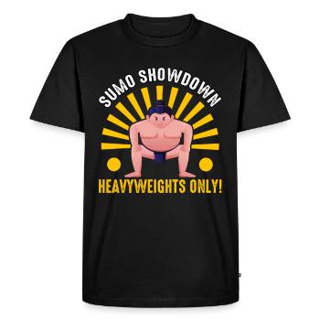 Sumo Showdown Heavyweights only - Men's Premium Organic T-Shirt - black - Front - Nico (187cm)