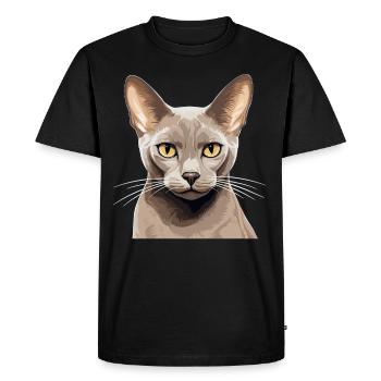 Burmese Cat Burma Katze - Men's Premium Organic T-Shirt - black - Front - Nico (187cm)