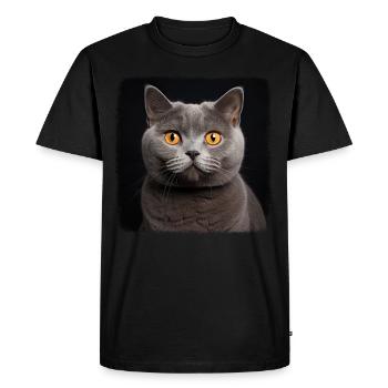Chat Chats British Shorthair British Shorthair - T-shirt Premium bio Homme - noir - Devant - Nico (187cm)