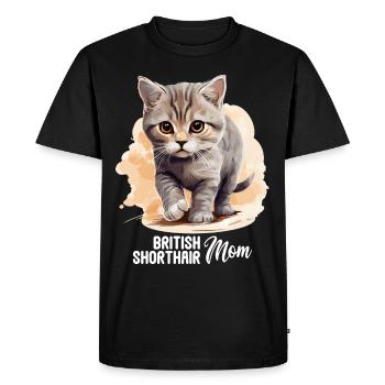 Chat Chats British Shorthair British Shorthair - T-shirt Premium bio Homme - noir - Devant - Nico (187cm)