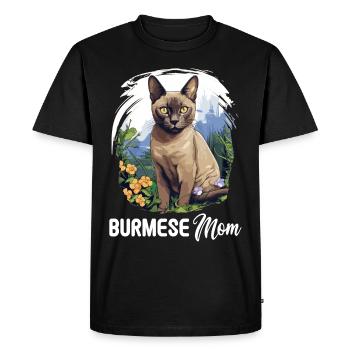Burmese Cat Burma Katze - Men's Premium Organic T-Shirt - black - Front - Nico (187cm)