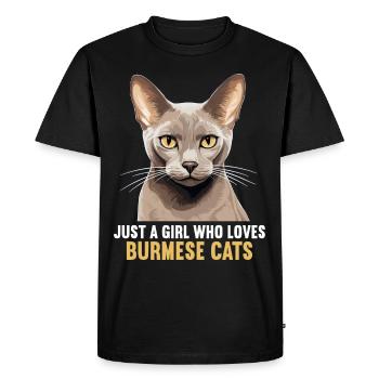Burmese Cat Burma Katze - Men's Premium Organic T-Shirt - black - Front - Nico (187cm)