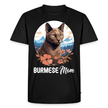 Burmese Cat Burma Katze - Men's Premium Organic T-Shirt - black - Front - Nico (187cm)