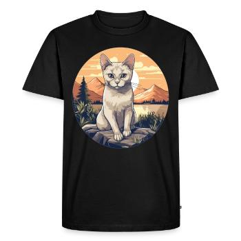 Burmilla Chaton Burmilla Chat - T-shirt Premium bio Homme - noir - Devant - Nico (187cm)
