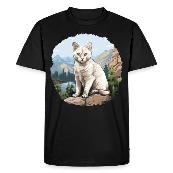 Burmilla Chaton Burmilla Chat - T-shirt Premium bio Homme - noir - Devant - Nico (187cm)