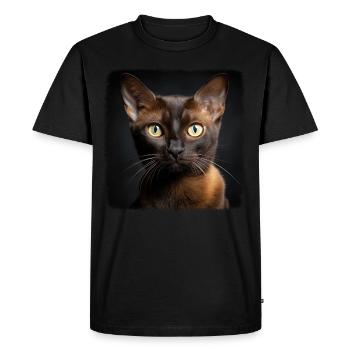 Burmese Cat Burma Katze - Men's Premium Organic T-Shirt - black - Front - Nico (187cm)